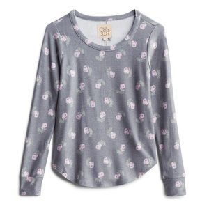 NWT Chaser Scoop Neck Cozy Knit Hi Lo Shirttail Semi-Cropped Pullover To…